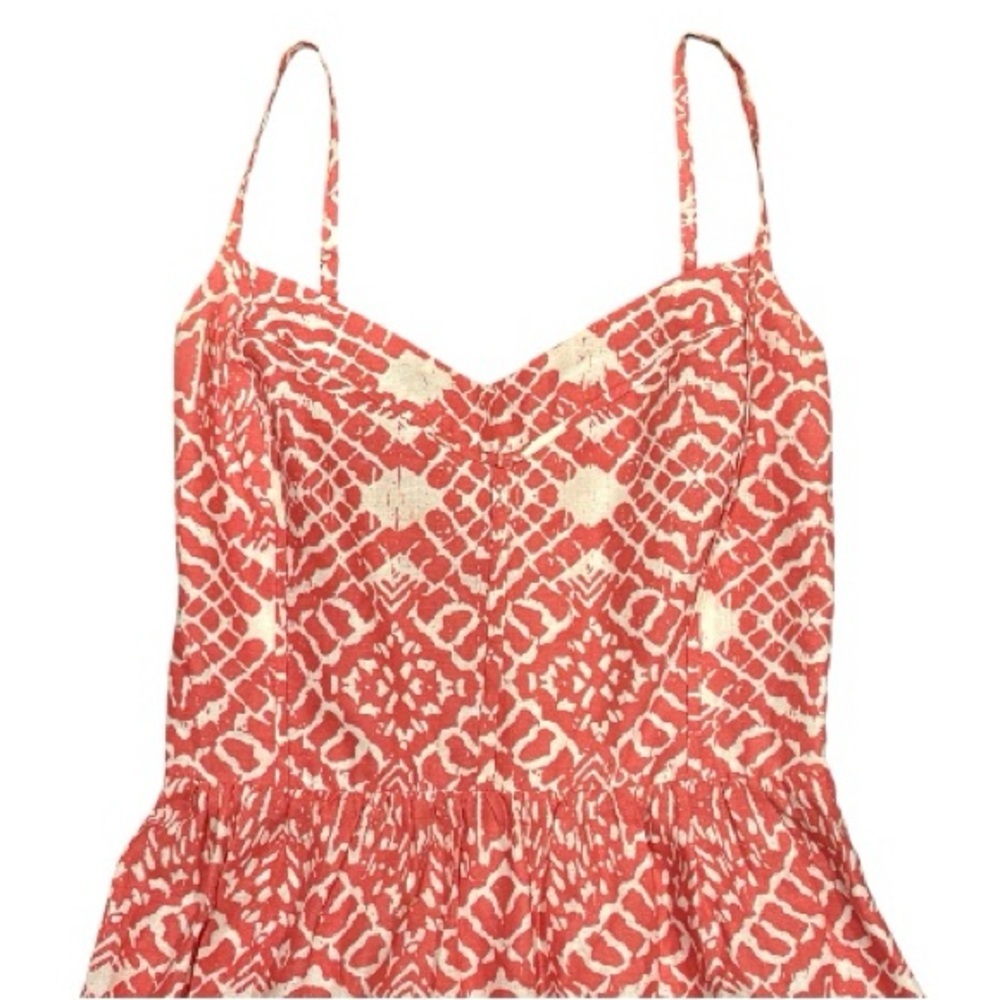 Betsey Johnson Maxi Dress Womens Size 6 Coral Tiered Smocked Adjustable Straps - Picture 5 of 8